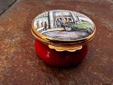 Ashley Enamel Trinket Pill Box Made in England Saks Department Store