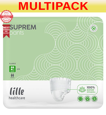 112 x Lille Suprem Incontinence Pants Super | Extra Large |8 Packs of 14 |1750ml