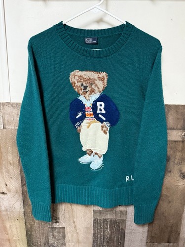 Polo Ralph Lauren Strickpullover Wolle Grün Bär - Bild 1 von 4