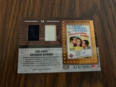 2009 PANINI AMERICANA MOVIE POSTERS  RELIC - CARY GRANT / KATHERINE HEPBURN /500
