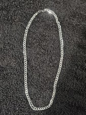 Solid 925 Silver Diamond Cut Flat Miami Curb Cuban Link Chain Necklace 7.5mm 24"