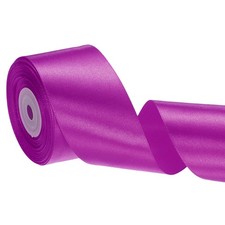 24 Yards 2" Wide Satin Ribbon Single Face Solid Fabric Ribbon, Rose Purple