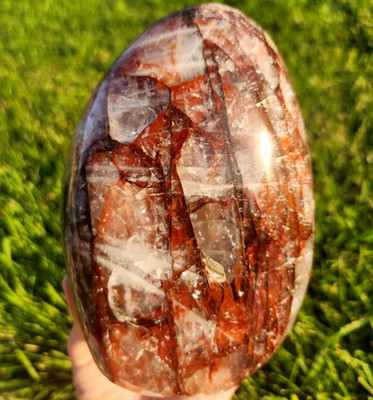 Red Fire Quartz Freeform Free Form Flame Flash Large Big Crystal Gemstone Chakra