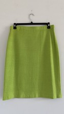 ST.JOHN COLLECTION WOOL BLEND ELASTIC WAIST KNIT LIME SKIRT SZ 14 MADE IN USA