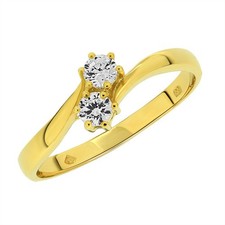 102524Verlobungsring Damenring Ringe in Gold Goldring mit Zirkonia Ring Gold 333