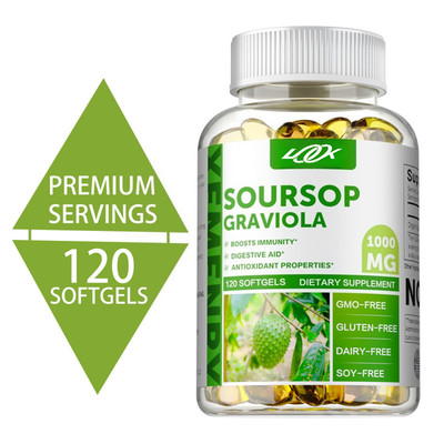 Soursop Graviola 1000mg - Immune Function Support, Respiratory System Health