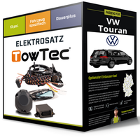 Elektrosatz 13-Pol Spezifisch für VW Touran 05.2015-Jetzt NEU Towtec Inkl. EBA