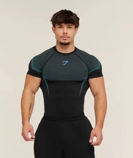1.1Short-sleeved seamless onyx5.0 new color men's tights sports fitness training