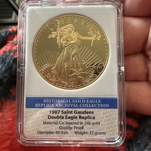 American Mint Layered 24k Gold 1907 St. Gaudens Double Eagle Liberty Proof Coin