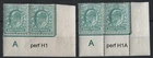 GB 1902 ½d blue-green f mint control A corner pair perf H1, ditto H1A sg215