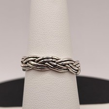 NEW 925 Sterling Silver Braided Ring 4.5mm Size 7
