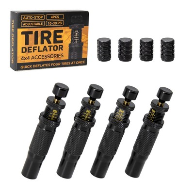 #ad Adjustable Auto Stop Tire Deflator Valve Kit 10 30 PSI 4 PCS Screw on Tyre Ai... $34.13