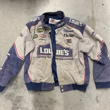 NASCAR Racing Champions Jimmy Johnson L Lowes Jacket Men Gray Drivers Line Auth.