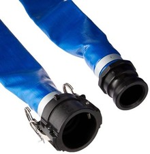 Apache 98138049 2" x 50' Blue PVC Lay-Flat Discharge Hose with Poly Cam Lock ...