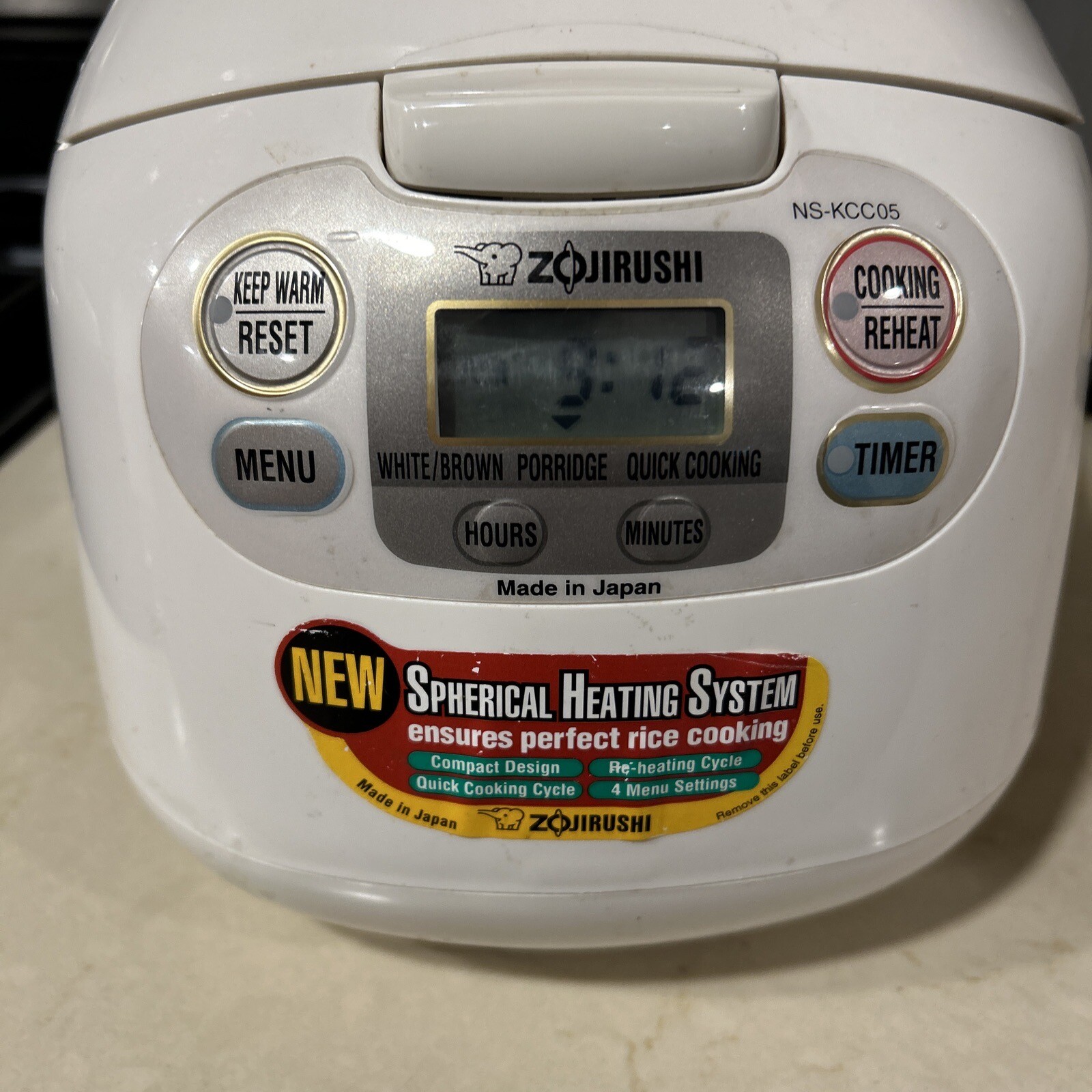Zojirushi NSKCC05 Rice Cooker 3 Cup Programmable Warmer ReHeat Timer