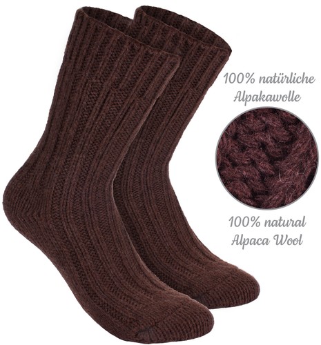 Paquete de 4 pares de calcetines de lana de alpaca BRUBAKER para hombre mujer - Imagen 15 de 79