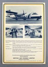 BAF BRITISH AIR FERRIES HANDLEY PAGE HERALD VIP CONFIGURATION AIRLINE BROCHURE