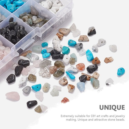 Natural Tumbled Gravel Drilled Gemstone Chips - Picture 8 of 12