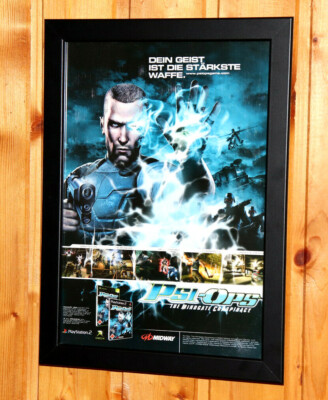 Psi-Ops The Mindgate Conspiracy Rare Small Poster / Ad Page Framed PS2 Xbox