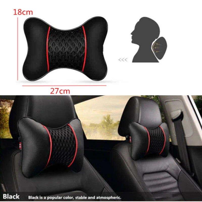 Travel Leather Neck Car Pillow Car Seat Headrest Cushion Driving