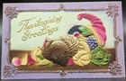 4 Antique Thanksgiving Postcards, 1 Reproduction Thanksgiving Postcard. — photo 6