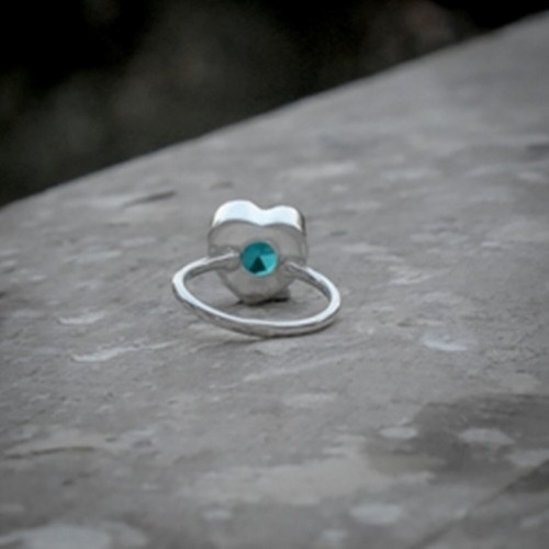 Azul Turmalina Piedra Preciosa 925 Plata de Ley Handmade Anillo Todo Talla - Imagen 3 de 3
