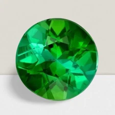 Green Tourmaline Round Cut Gemstone 1.31 Cts - 7 mm Vivid Loose Gem