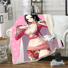 Boa Hancock Anime Sherpa Fleece Throw Blanket Plush Flat Warm Soft Sofa