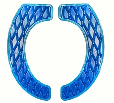 Morvat Washable Adhesive Gel Toilet Seat Cover, Round, Blue