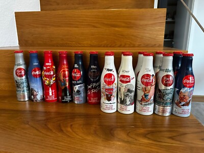 16 X  Original Coca Cola Alu Bottle Flasche 100 Jahre Konturflasche 