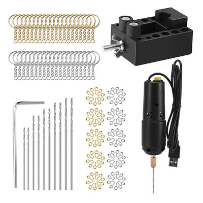 Drill Set Resin Electric  Drill with 10pcs Drills Bits 100pcs Screw Eye G0K3