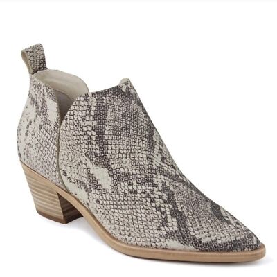Dolce Vita Sonni Ankle Boots Snake Print Booties Block Heel Slip