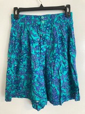 AJ Brandon Women's Shorts Medium High Waist Hawaiian Mom Wide Leg Rayon 1578