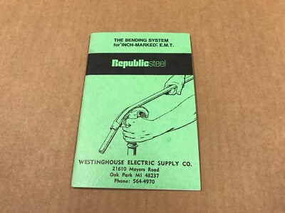 VTG 1973 Bending System Electrunite E.M.T For Republic Steel ''Inch-Marked''
