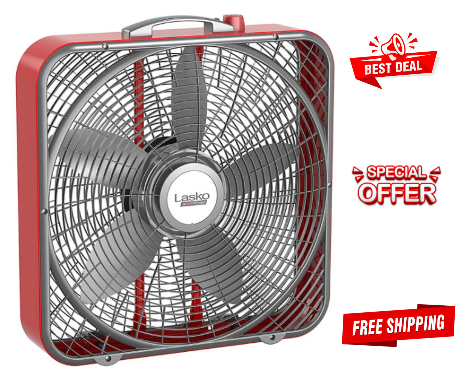 20u0026#034; Pro Power Industrial-Grade Box Fan Lasko B20548 Workshop Garage  Basement Fan | eBay