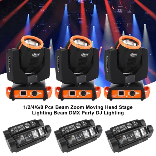 1/2/4/6/8 Pcs Beam Zoom Moving Head Stage Lighting Beam DMX Party DJ Lighting F2