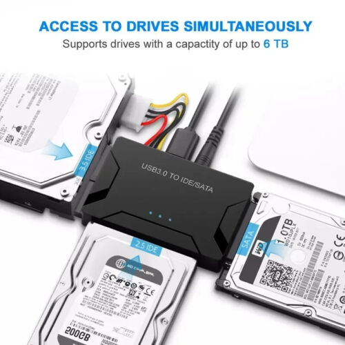 USB 3.0 zu SATA IDE Festplatte Adapter Konverter Kabel für 3,5 2,5 Zoll HDD/SSD D - Bild 2 von 10