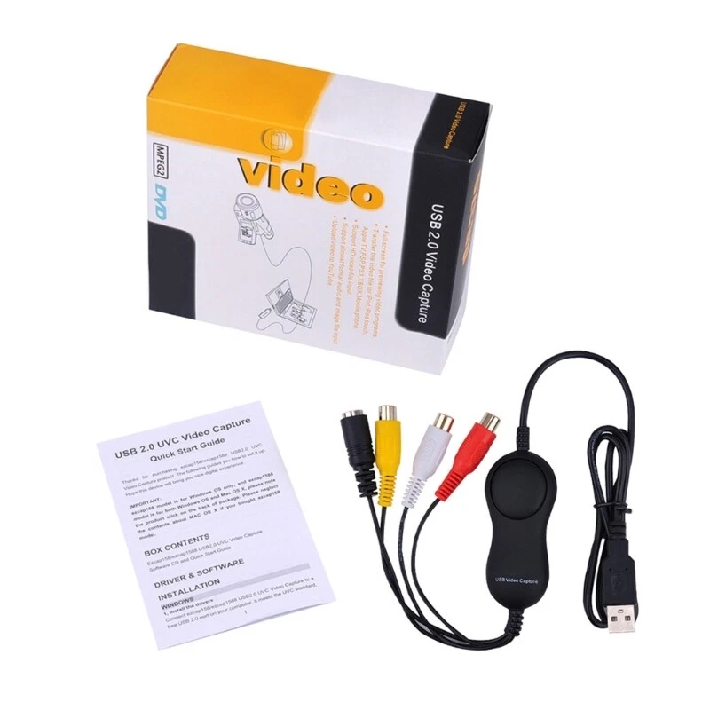 Game Video Capture Card USB Record 1080P for X BOX VHS Jack Mice Port