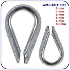 Wire Rope Fittings Thimble Cable Clamps Clips Grips 4mm 6mm 8mm 10mm