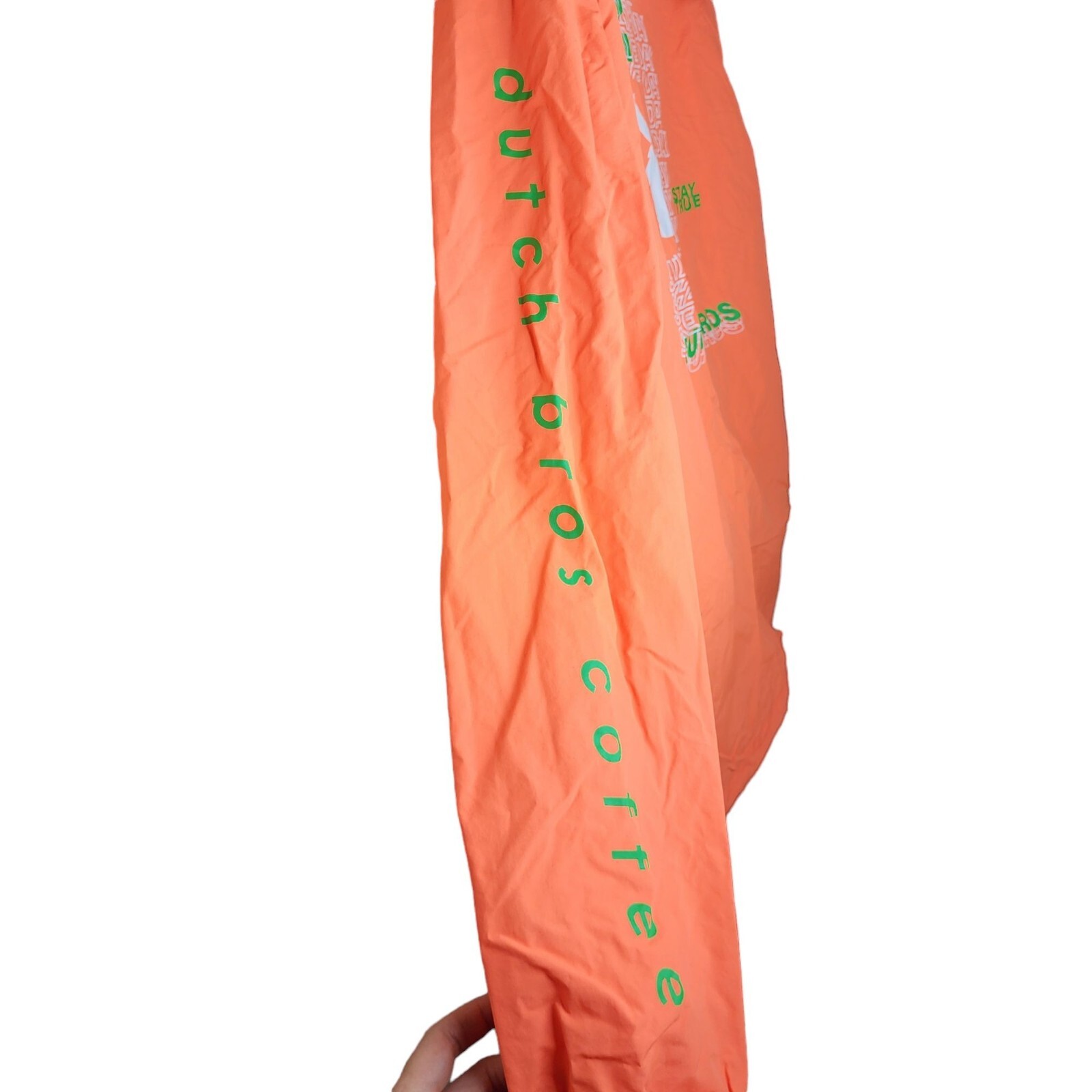 Dutch Bros Coffee Slay the Day Windbreaker Jacket Mens Size S Orange