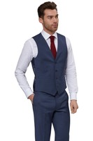 Moss 1851 Mens Blue Waistcoat Tailored Fit Wool Four Button Formal Vest Moss 1851 Mens Blue Waistcoat Tailored Fit Wool Four Button Formal Vest