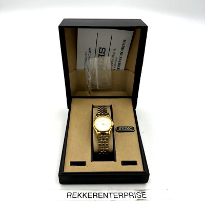 VTG SEIKO LADIES QUARTZ WRIST WATCH V401-1600 24mm w/Case+