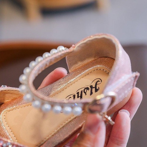 Princess sandals for girls, a flat and comfortable shoe with sparkling stones - Picture 6 of 19