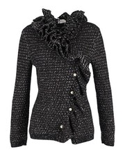 Lanvin Ruffled Jacket In Black Viscose Intm