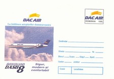 RUMÄNIEN 1996 150 L. Fluggesellschaft "DAC AIR" 2 versch. ungebr. Kab.-GU's Flug