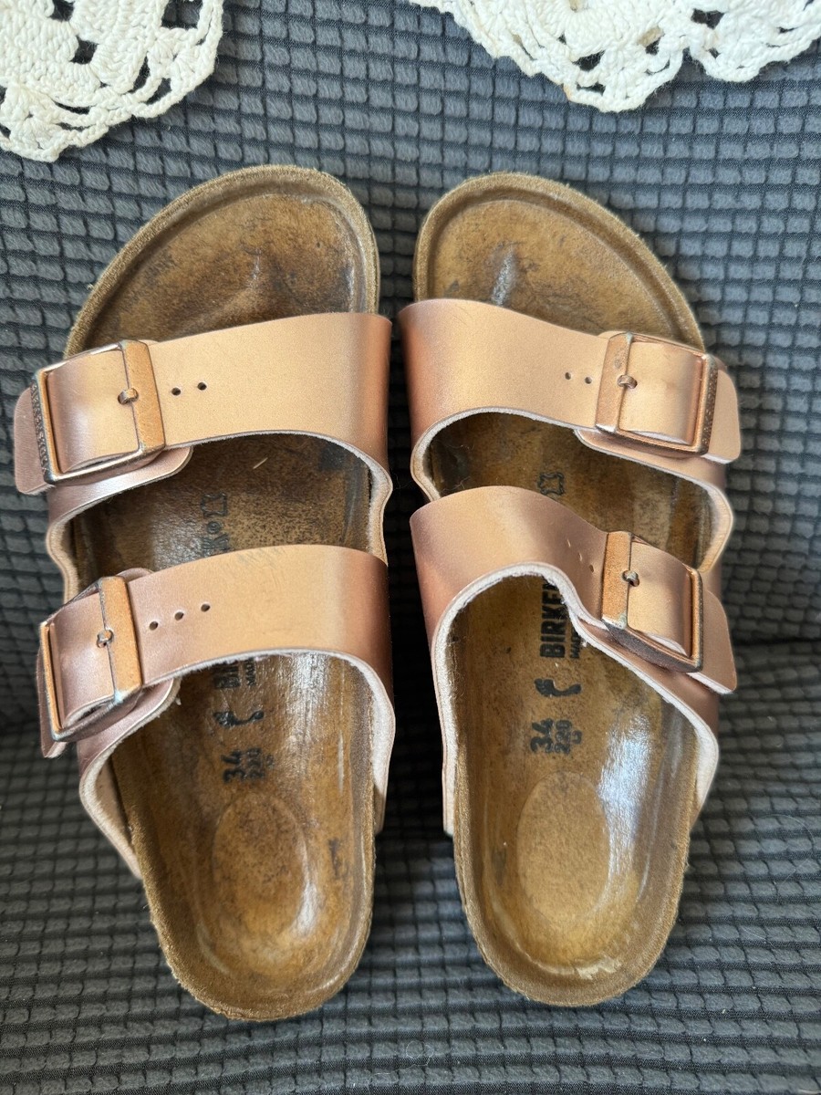 Birkenstock Sandal Kids Size 34 US Arizona Buckle Straps Youth Rose-Gold