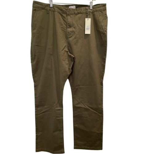Five Four Relaxed Fit Olive Green Chino Pants Casual Cotton Stretch Trousers 44
