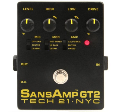 Tech 21 NYC Sansamp GT2 Preamp Stomp Box Record Direct 100%  Analog Circuitry