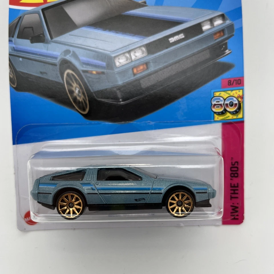 2023 Hot Wheels Blue DMC Delorean The 80s #101 1/64 Diecast Car New Sealed - Image 2 of 4