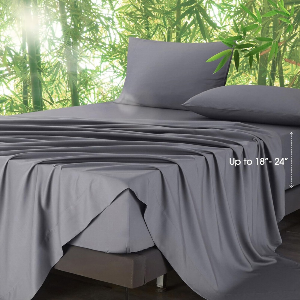 Ivellow Deep Pocket King Sheets, Rayon Derived from Bamboo, Extra Deep Pocket...